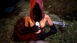 3d animated dark_souls dark_souls_2 desert_sorceress elbow_gloves faceless_female female fromsoftware gloves handjob hood mp4 no_sound peregrine pov skirt tubetop video