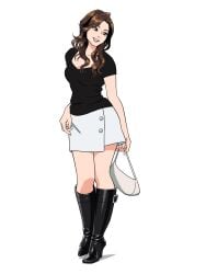 1female 1girls adult adult_female asian asian_female asian_girl black_boots black_shirt boot_fetish boots brown_hair brown_hair_female clothes enkaboots fashion fashionista female female_focus female_only handbag high_heel_boots high_heels knee_boots kneehigh_boots leather leather_boots leather_clothing long_legs not_porn original original_character original_characters safe safe_for_work sfw skirt tall_boots