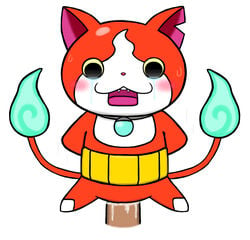 2017 blush feline feral haramaki jibanyan level-5 male mammal nekomata penis sex sweat video_games white_background yo-kai yo-kai_watch youkai youkai_watch young yōkai