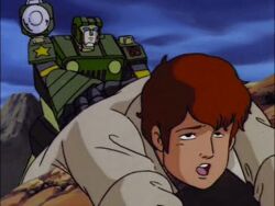 1boy 1robot animated brown_hair clothed_male hands_on_back hound_(transformers) human implied_anal implied_penetration male_only no_visible_genitalia robot_on_human spike_witwicky tagme transformers wincing