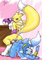 anthro canine digimon female female_only fox fur furry glenn krystal multiple_females renamon star_fox yuri