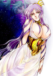 1girls athena_(saint_seiya) breasts female goddess long_hair miryuku purple_hair saint_seiya saori_kido shounen_jump tagme