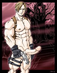 00s 2006 abs biceps big_penis bodybuilder dated fallenmessiahx fmx leon_scott_kennedy male male_only muscles pale_skin pecs penis resident_evil serratus_anterior solo video_games