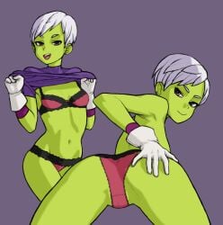 bluesalm0n cheelai dragon_ball dragon_ball_super female green_body green_skin short_hair tagme white_hair