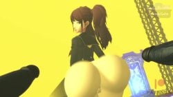 1female 1girls 2girls 3d 3d_animation 3d_background 3d_model animated anus ass ass_bigger_than_head ass_clapping ass_focus ass_shake asshole atomicgato butt_clapping butt_focus female kujikawa_rise looking_at_viewer looking_back music penis persona persona_4 pussy shorter_than_30_seconds sound sound_effects tagme twerk twerking video wobbling_ass