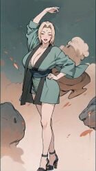 ai_generated breasts cleavage female huge_breasts large_breasts naruto naruto_shippuden tsunade