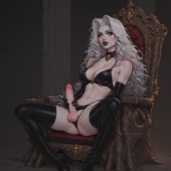 ai_generated blindparty futanari lady_death lingerie masturbation solo