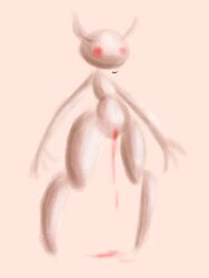 2018 anthro blood blood_from_pussy blood_in_pussy blood_on_floor bodily_fluids demon dripping_blood female horn jubb red_eyes signature solo standing white_body white_horn