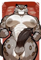 1anthro 1boy 1male 1man abs ai_art ai_generated anthro balls ballsack bara bara_tiddies bara_tits bic_cock big_pecs big_penis cock dreamworks erect_cock erect_penis erection falsead_(artist) fangs furry humanoid kemono kung_fu_panda large_pectorals leopard male male_only man_boobs man_tits mature_male moobs muscular muscular_male nipples nude pecs pectorals penis scrotum snow_leopard sweat sweaty sweaty_body tai_lung_(kung_fu_panda) testicles thick_thighs