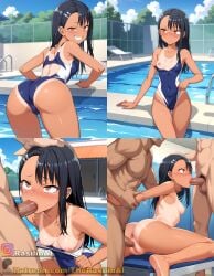 1girls 4koma ai_generated black_hair blowjob breasts dark_skin dubious_consent exposed_breasts female forced gangbang irrumatio locker_room oral orange_eyes pool questionable_consent rape rasilinai sex small_breasts smile smug stable_diffusion swimsuit tagme tan_body tanned tears vaginal_penetration water wet