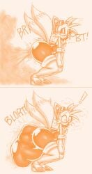 anthro big_ass charygem comic fart femboy furry krinklymay lips redraw redrawn rouge_the_bat_(cosplay) scat soiling sonic_(series) sonic_the_hedgehog_(series) suit_inflation tails tails_the_fox text