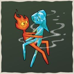 2d 2d_(artwork) anthro anthro_on_anthro big_eyes blue_body comfortik elemental elemental_creature elemental_humanoid fire fire_body fireboy fireboy_and_watergirl hug humanoid levitation long_hair looking_at_another looking_at_partner naked naked_female naked_male no_breasts orange_body penis penis_in_pussy ponytail red_body sex simple_background slim slim_waist smile smiling smiling_at_partner steam steaming steaming_body tagme water water_body watergirl