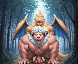 2boys ai_generated anal anal_sex anthro anthro_penetrating_anthro balls big_balls big_muscles big_nipples big_penis big_testicles booster_rex completely_nude completely_nude_male cum cumming cumming_from_anal_sex cumming_while_penetrated daddy day erect_penis erection flaaffy forest furry furry_male gay huge_balls huge_cock huge_muscles huge_testicles male male_only muscles muscular muscular_anthro muscular_male navel nipples open_mouth orange_body penis pink_body pokemon pokemon_(species) reptile scalie sheep tail testicles tongue tongue_out tree two_tone_body veiny_penis white_belly white_hair wings