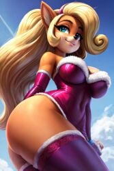 ai_generated christmas coco_bandicoot lencería pose seductive_look