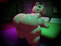 animated bed big_ass big_breasts muitetul naked penny_(piggy) pig piggy_(game) posing solo