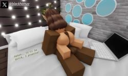 1boy 1girls 3d ass balls before_sex big_ass big_butt big_cock big_penis blackhornzz brown_hair buttjob dark-skinned_male elf_ears female female_on_top hotdogging interracial penis penis_between_ass r15 riding roblox robloxian tagme twitter_username