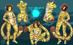 balls cum erection feline gore humanoid hybrid lightning male mammal model_sheet neo_valentine penis tiger zingiber