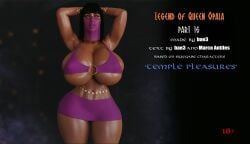 belly_dancer big_breasts bikini black_hair dark_skin empress exotic exotic_dancer face_veil huge_ass huge_breasts jewelry legend_of_queen_opala massive_breasts osira princess temptation thick_ass thick_hips thick_thighs voluptuous wet yellow_eyes