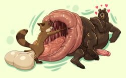 anal anal_prolapse anal_sex anthro anus ass balls bear bera big_anus big_balls butt_grab dessert doughnut dreamworks duo food gaping gaping_anus genitals hand_on_butt heart_symbol hi_res huge_anus huge_balls hyper hyper_anus hyper_balls hyper_genitalia licking lotolotl male male/male mammal over_the_hedge paramount_pictures pastry penetration penile penile_penetration penis penis_in_ass procyonid prolapse puffy_anus raccoon rj_(over_the_hedge) spread_anus spread_butt spreading tongue vein veiny_penis vincent_(over_the_hedge)