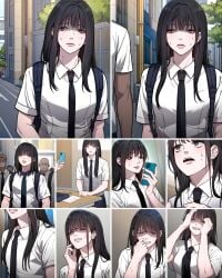 artist_request black_hair blue_eyes like_mother_like_daughter like_mother_like_daughter_(anime) like_mother_like_daughter_(webtoon) long_hair school_uniform source_request webtoon