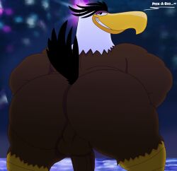 accipitrid accipitriform angry_birds anthro ass avian bald_eagle balls beak belly big_belly bird bodily_fluids brown_balls brown_body brown_feathers dancing digital_media_(artwork) eagle feathers feet genital_fluids genitals hair hi_res humanoid_genitalia humanoid_penis looking_at_viewer looking_back looking_back_at_viewer male mighty_eagle multicolored_body multicolored_feathers navel nipples nude open_mouth overweight overweight_male penis pink_nipples presenting presenting_hindquarters rovio_entertainment sea_eagle sega sex smile solo tail tail_feathers talons the_angry_birds_movie thick_thighs toes tongue two_tone_body two_tone_feathers white_body white_feathers wings yellow_feet yellow_talons