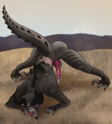 anthro deathclaw dryak fallout feral genitals hi_res male microsoft penis scalie solo thedraconicbard