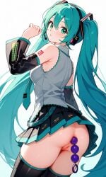 1girls ai_generated anal anal_beads ass breasts female female_only hair hatsune_miku huge looking_at_viewer solo solo_female solo_focus teal