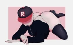 arms_crossed ass ass ass_cleavage ass_up blush blushing_male blushing_profusely bubble_ass bubble_butt butt_crack butt_up guest_(roblox) hat nervous nervous_smile nervous_sweat roblox roblox_avatar roblox_logo robloxian sweat sweatdrop sweating terrifyingswag thighhighs thong