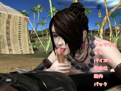 1boy 3d big_breasts black_hair fellatio female final_fantasy final_fantasy_x lulu's_sex_course lulu_(final_fantasy) oral pale_skin penis red_eyes straight tidus