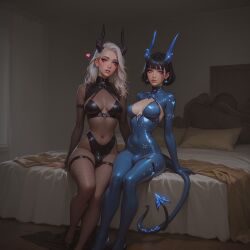 ai_generated blindparty demon demon_futa demon_girl demon_horns demoness futanari