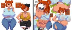 2girls big_ass big_breasts breast_imprints female_pred female_prey huge_ass huge_belly huge_breasts milf mother_and_daughter short_hair sunnyhero vore weight_gain young