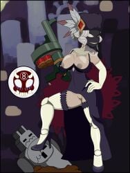 8ball9615 black_dahlia breasts_out pussy skullgirls weird_face