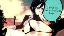 akinama_family_(noir-black-shooter) big_breasts cum cumshot dark_blue_hair glasses huge_breasts koikatsu milf naoki_akinama_(noir-black-shooter) noir-black-shooter oc original original_character paizuri purple_eyes short_hair tagme video