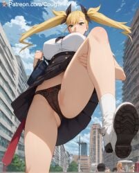 1girls ai_generated blonde_hair cougwe kaiju_no.8 kikoru_shinomiya stable_diffusion