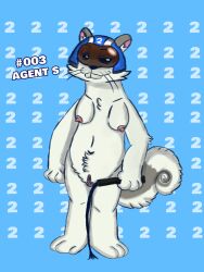 3:4 agent_s_(animal_crossing) animal_crossing anthro armor breasts buckteeth crotch_tuft dominant dominant_female female furry genitals grey_ears headgear helmet mammal nintendo nude onikuma_(artist) pussy rodent sciurid solo teeth tree_squirrel tuft whip whiskers white_body