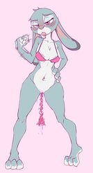 <3_eyes 2017 3_fingers absurd_res anthro blue_eyes blush bottomless bra breasts cleavage clitoral_hood digital_media_(artwork) disney drooling ears_down egg_vibrator female fur grey_fur half-closed_eyes hand_on_hip heart hi_res judy_hopps lagomorph large_breasts mammal masturbation navel navel_piercing nipple_slip nipples open_mouth piercing pokuytred pose pussy rabbit saliva sex_toy solo spread_legs spreading teasing underwear vibrator zootopia