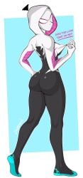 1girls 2d 2d_(artwork) ass big_ass big_butt ghost-spider gwen_stacy heroine marvel marvel_comics spider-gwen spider-man:_across_the_spider-verse spider-man:_into_the_spider-verse spider-man_(series) superhero_costume superheroine tight_clothing tight_fit zankasen