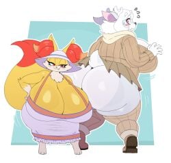 big_ass big_breasts breasts bubble_butt cleavage female female_only fennekin furry huge_ass huge_breasts niki_(dofunut) pokemon pokemon_(species) sssonic2 thick_thighs wide_hips