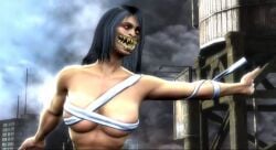 3d bandaged_arm bandaged_chest big_breasts midway midway_games mileena mileena_(mk9) mortal_kombat mortal_kombat_(2011) netherrealm_studios nude sharp_teeth warner_bros warner_bros._games warner_brothers