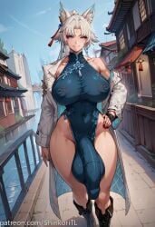 1futa ai_generated big_ass big_balls big_butt big_nipples big_penis blue_eyes boots breasts bulge bulge_through_clothing chinese_clothes choker coat crotch_bulge feixiao_(honkai:_star_rail) flaccid flaccid_penis fox_ears futa_only futa_sans_pussy futanari hair hair_ornament hand_on_hip honkai:_star_rail honkai_(series) hoyoverse huge_balls huge_cock huge_nipples jewelry large_penis long_hair motion_lines navel nipples nipples_visible_through_clothing penis puffy_nipples qipao shinkoritl smile solo solo_focus solo_futa standing thick_thighs toned toned_futa white_hair