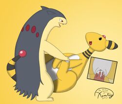 ampharos clitoris close-up cum eye_contact female foot_grab grin lying male missionary_position nintendo no_humans on_back penetration penis pokemon pokemon_(species) pussy sex smile spread_legs spreading straight tail_wraps typhlosion vaginal_penetration video_games wraps xemkiy