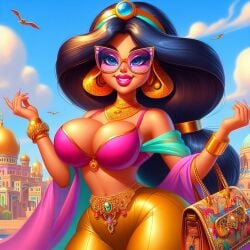 ai_generated aladdin aladdin_(1992_disney_film) arabian big_breasts disney disney_princess persian princess_jasmine wide_hips