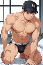 abs ai_generated bara biceps bulge lady_k_and_the_sick_man male male_nipples male_only manly muscular_male nipples pecs pervirexartt the_sick_man underwear yuushi_totsumoto