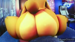 1boy 1girls 3d 3rd_party_watermark animated ass audible_creampie audible_ejaculation big_ass big_breasts big_butt breasts cally3d cum cum_inside female five_nights_at_freddy's fredina's_nightclub furry ghost ghost_girl golden_freddy_(fnaf) golden_fredina_(cally3d) male pov powerdirector reverse_cowgirl_position sex sound straight super_elon tagme type_0 vaginal_penetration video video_game_franchise