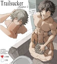 2boys big_penis blowjob caelus_(honkai:_star_rail) dan_heng gay gay_sex honkai:_star_rail jncx_325 muscular only_male