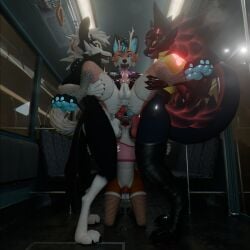 3d_(artwork) absurd_res anal anal_sex anthro bodily_fluids bus canid canine commercial_vehicle digital_media_(artwork) double_penetration eclipse_(sanythefox) femboy fox genital_fluids genitals group group_sex hi_res horn kneeling lagomorph male male/male mammal novabeast penetration penis precum public public_sex rabbid_foulfellow_(sanythefox) sany_van_fox sanythefox sex sol_heylyn_(sanythefox) threesome vehicle wings wolpertinger