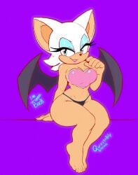 1girls artist_name breasts feet full_body questionably_studious rouge_the_bat sega solo solo_female solo_focus sonic_(series)