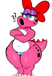 ai_generated birdo bow dinosaur huge_ass huge_hips lubbasdump nintendo pink_skin short shortstack wide_hips