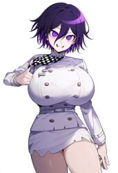 ai_generated ass breasts danganronpa danganronpa_(series) danganronpa_v3 evil_grin evil_smile genderswap_(mtf) huge_breasts kokichi_ouma large_breasts ouma_kokichi purple_hair rule_63 rule_63 slutty_clothing slutty_outfit