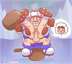 2024 arnkleblarn hammer ice_climber imminent_sex nana_(ice_climber) nintendo pants_down parka popo_(ice_climber)